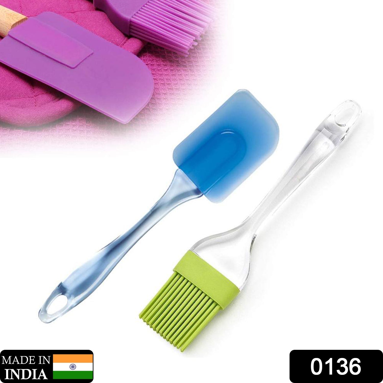 Pastry brush and spatula for baking and mixing. Pastry brush and spatula for baking and mixing.